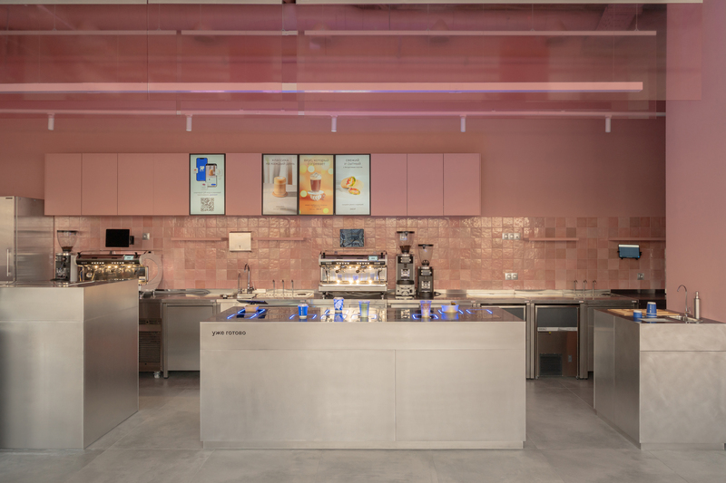 raw concrete meets marshmallow-inspired palette within drinkit flagship café - 2