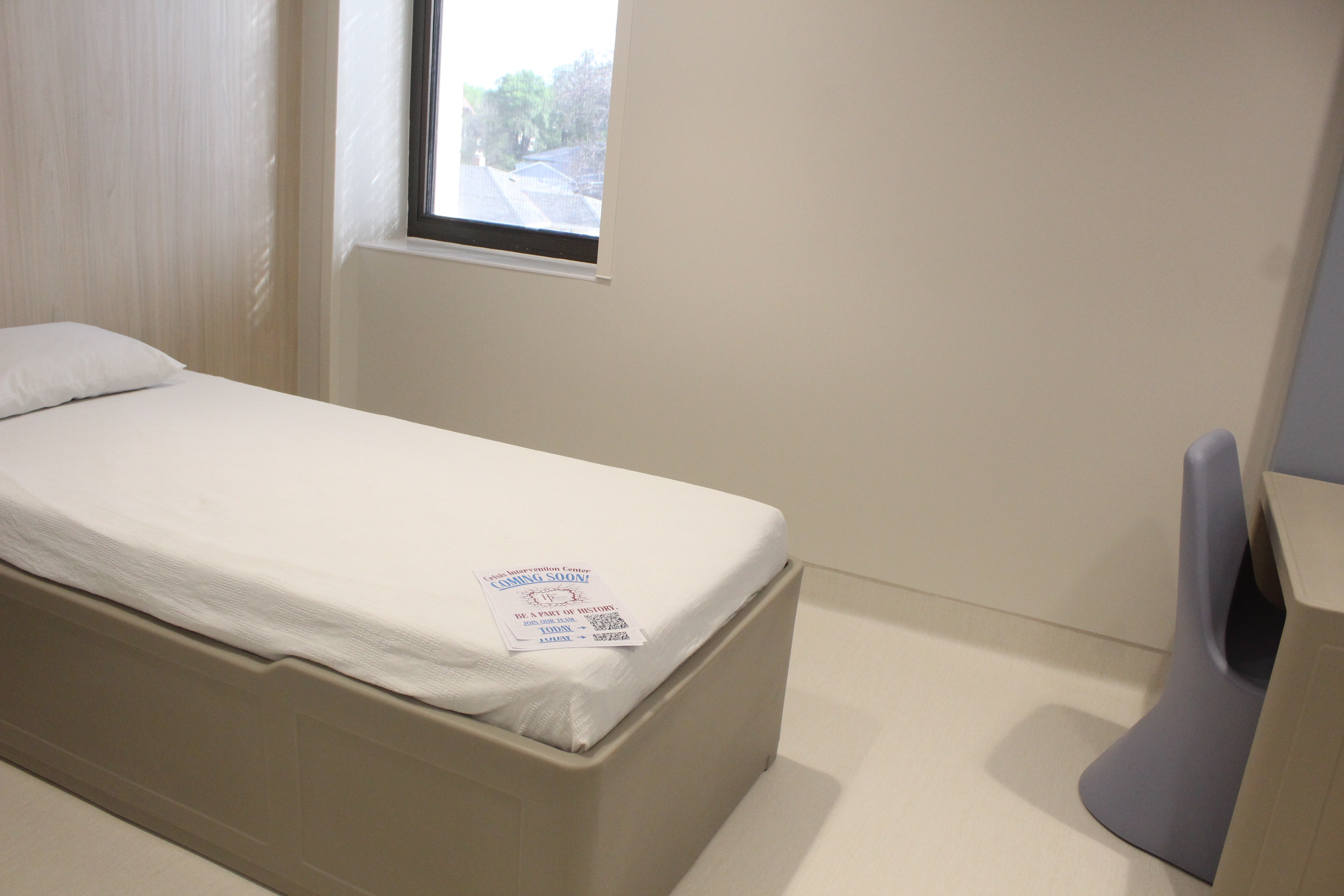 Crisis Intervention Center patient rooms are all single occupancy. Photo by Cristina Janney/Hays Post