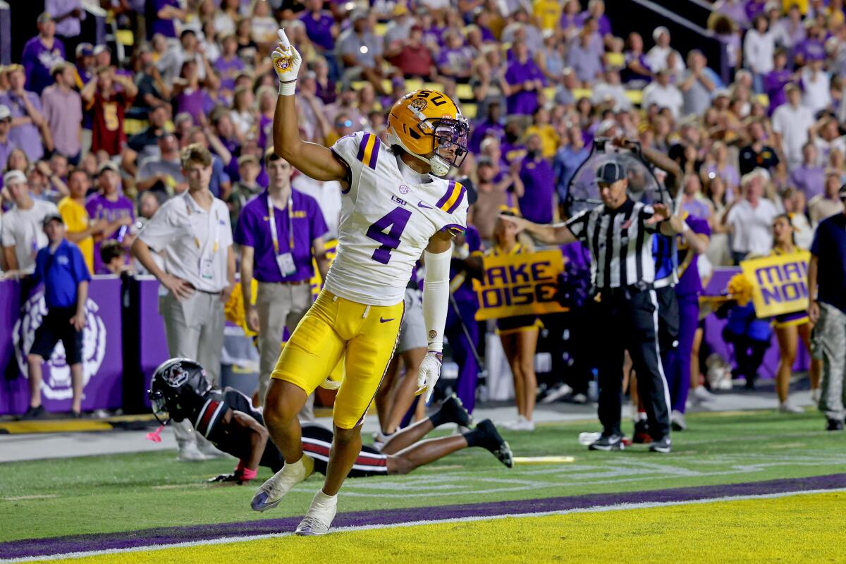 Louisiana State cornerback Mansoor Delane against South Carolina on Oct. 11.