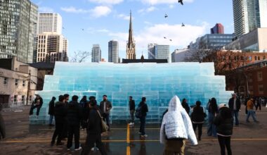 Drake teases album release, prompts crowd chaos with massive ice blocks in downtown Toronto