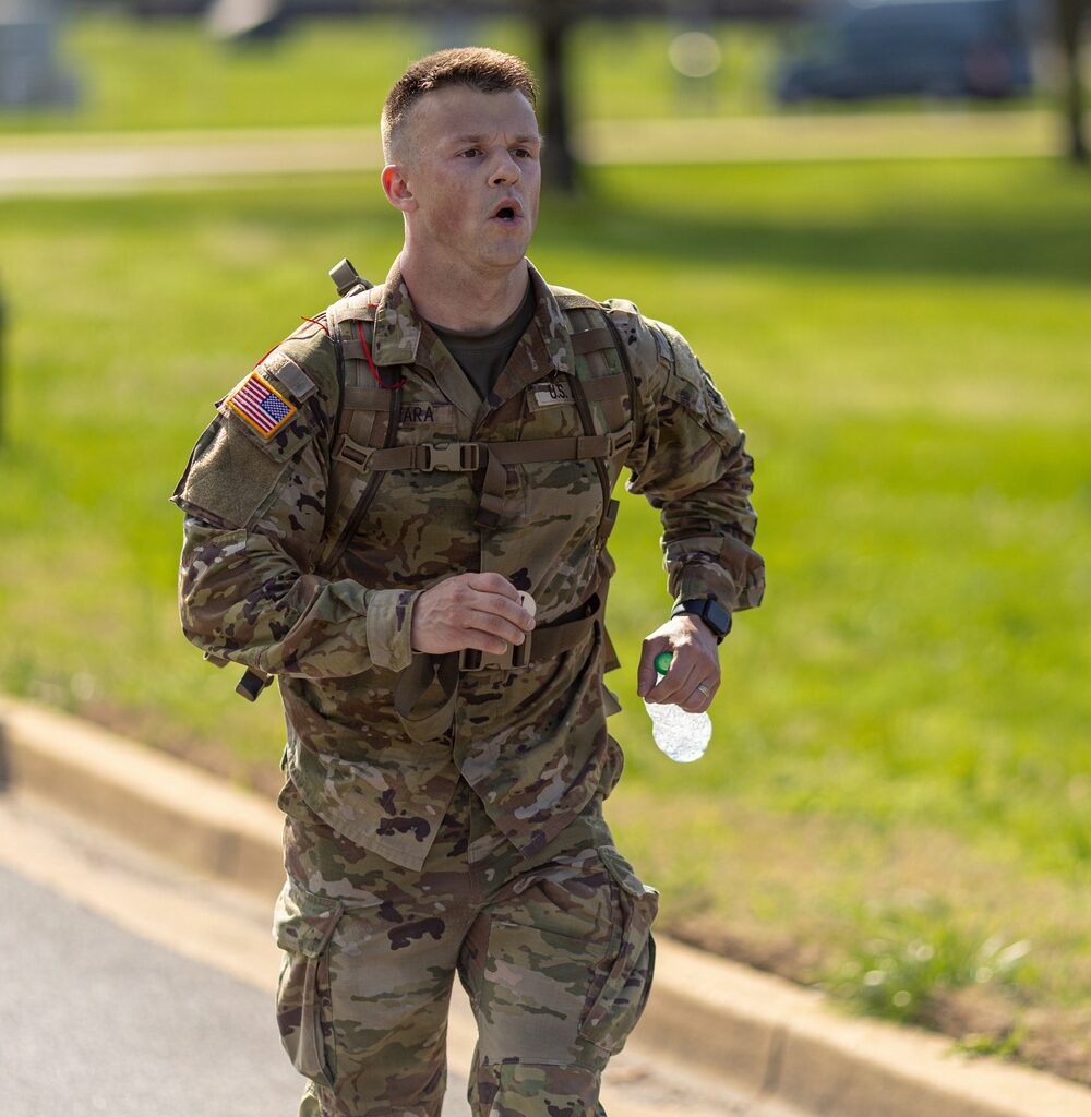 United States Army Field Band Soldiers participate in the Norwegian Foot March