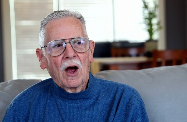 Former Associated Press staff photographer Jack Thornell speaks during an interview in Harahan, La., Feb. 7, 2018. (AP Photo/Gerald Herbert, File)