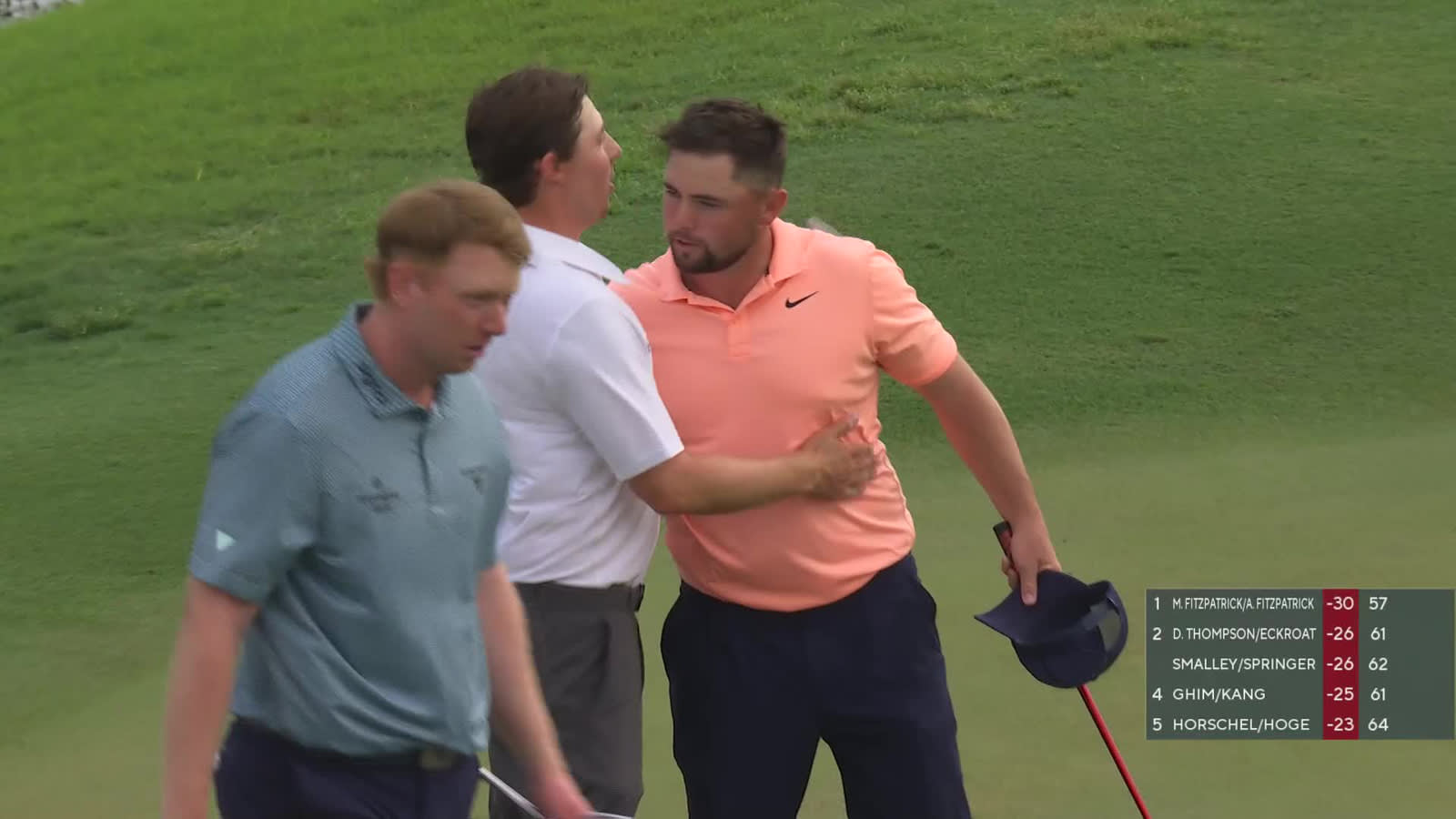 Alex Fitzpatrick/Matt Fitzpatrick makes birdie on No. 18 at Zurich Classic