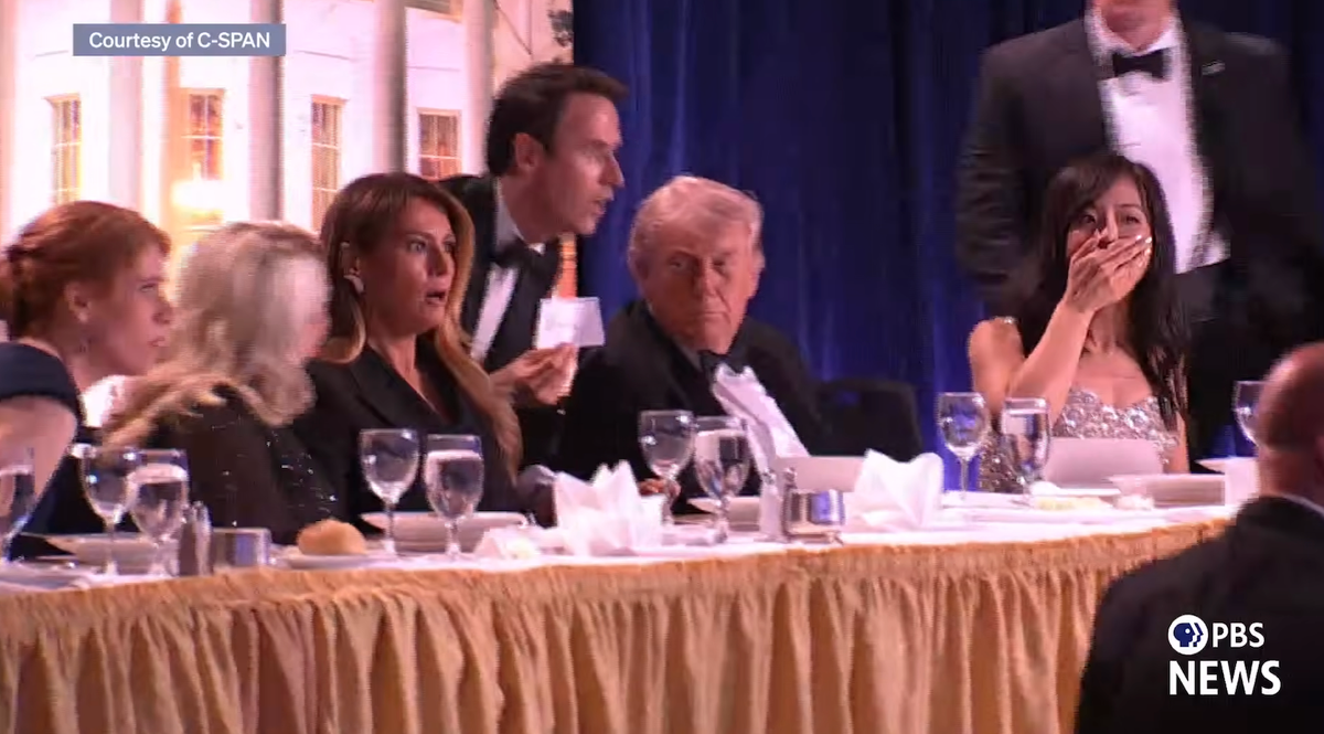 Melania at top table at event