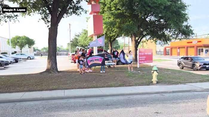 Spurs fans celebrate Game 4 win on SW Military Drive