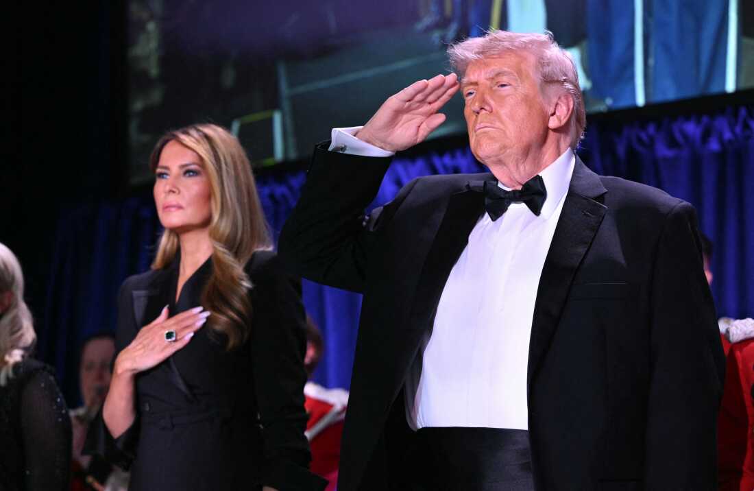 First lady Melania Trump and President Donald Trump attend the White House Correspondents' Association Dinner at the Washington Hilton in Washington, D.C, on April 25, 2026.