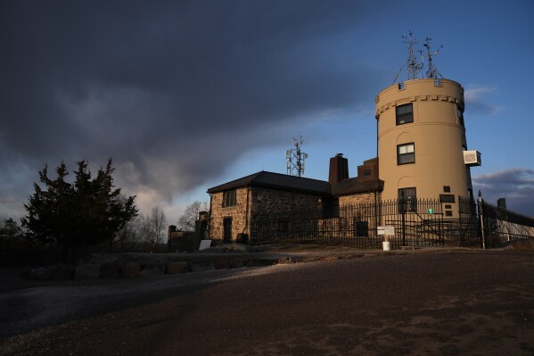 The sun rises at the Blue Hill Observatory and Science Center, Saturday, March 14, 2026, in Milton, Mass. (Laura Martin Agudelo/MIT Graduate Program in Science Writing via AP)