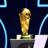 The FIFA World Cup trophy is displayed during the official draw ceremony held at the John F. Kennedy Center for the Performing Arts in Washington, D.C. on Dec. 5, 2025.