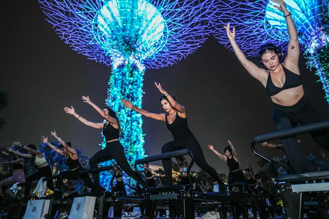 Vaura Pilates' Vaura After Dark event at Gardens by the Bay in June 2025.