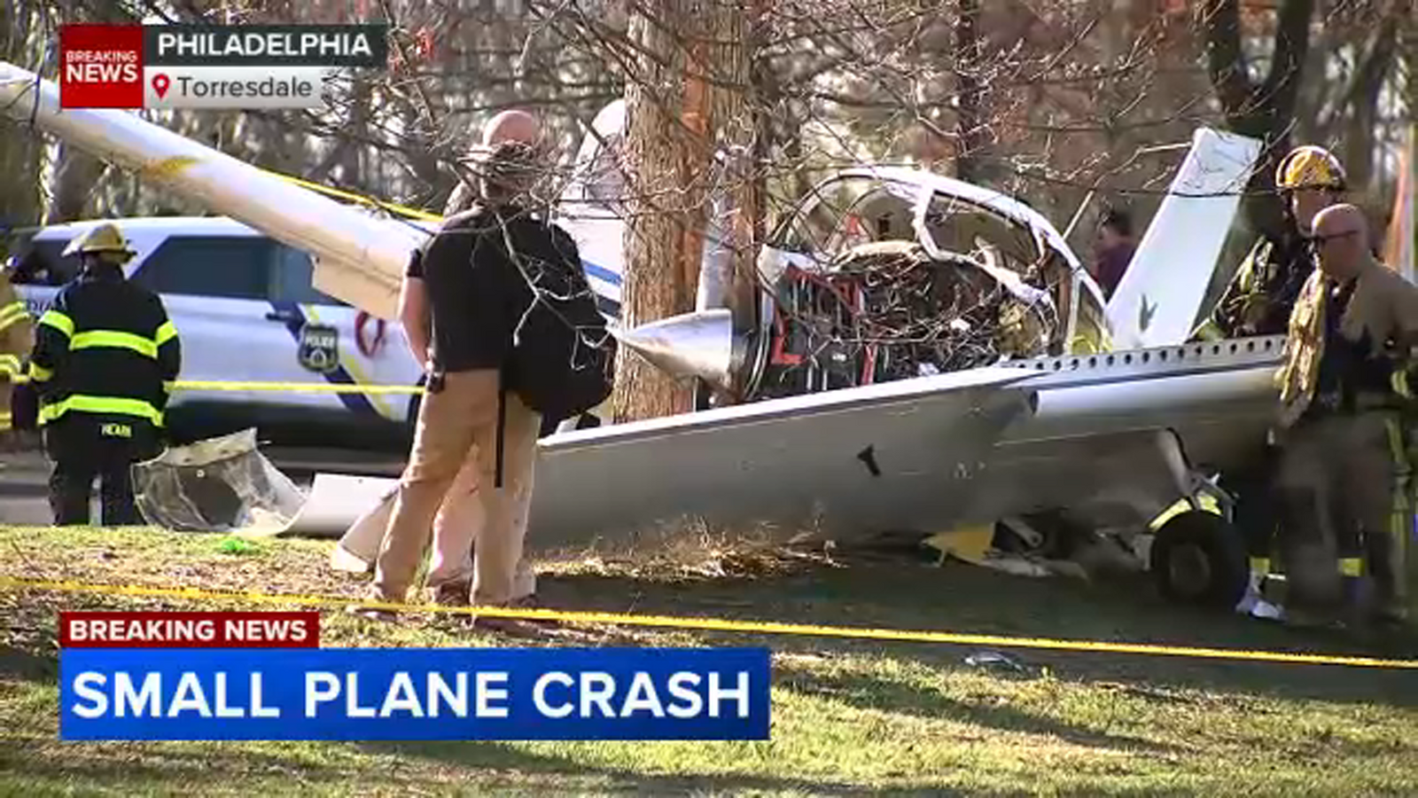 Philadelphia plane crash: Off-duty police officer among 2 injured after aircraft goes down in Fluehr Park in Torresdale