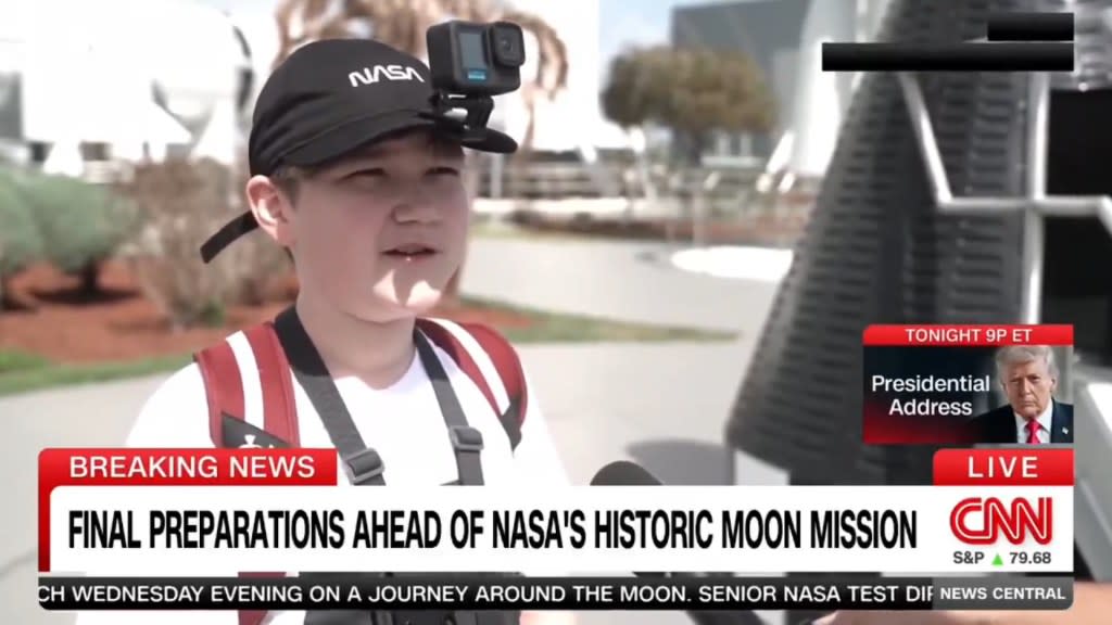 A young space fanatic could hardly contain his excitement when asked why he trekked all the way to Florida to watch the first human-crewed moon expedition in his lifetime. CNN