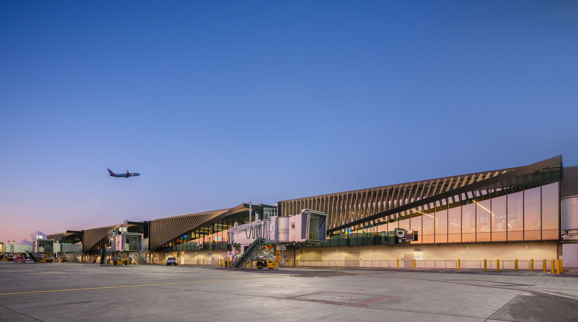 Angled Brise-soleil define the facade of the new LAX terminal