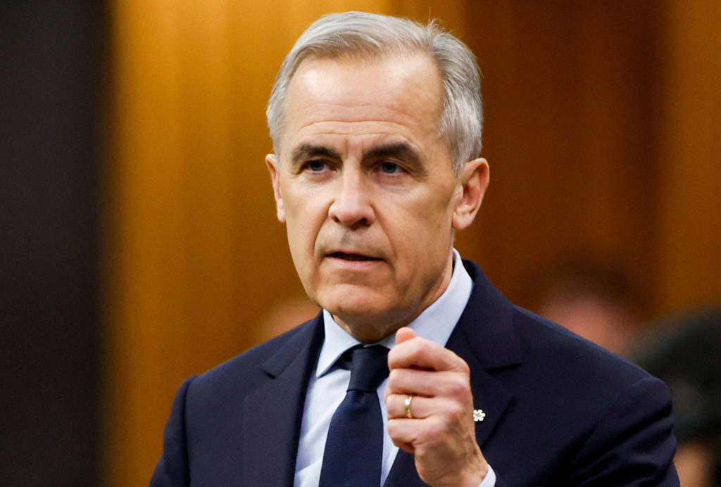 FILE PHOTO: Canada's Prime Minister Mark Carney speaks during Question Period in Ottawa