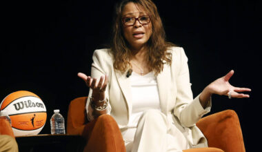 Aces president Nikki Fargas, speaks in a panel discussion at Preview Las Vegas at the Wynn on F ...