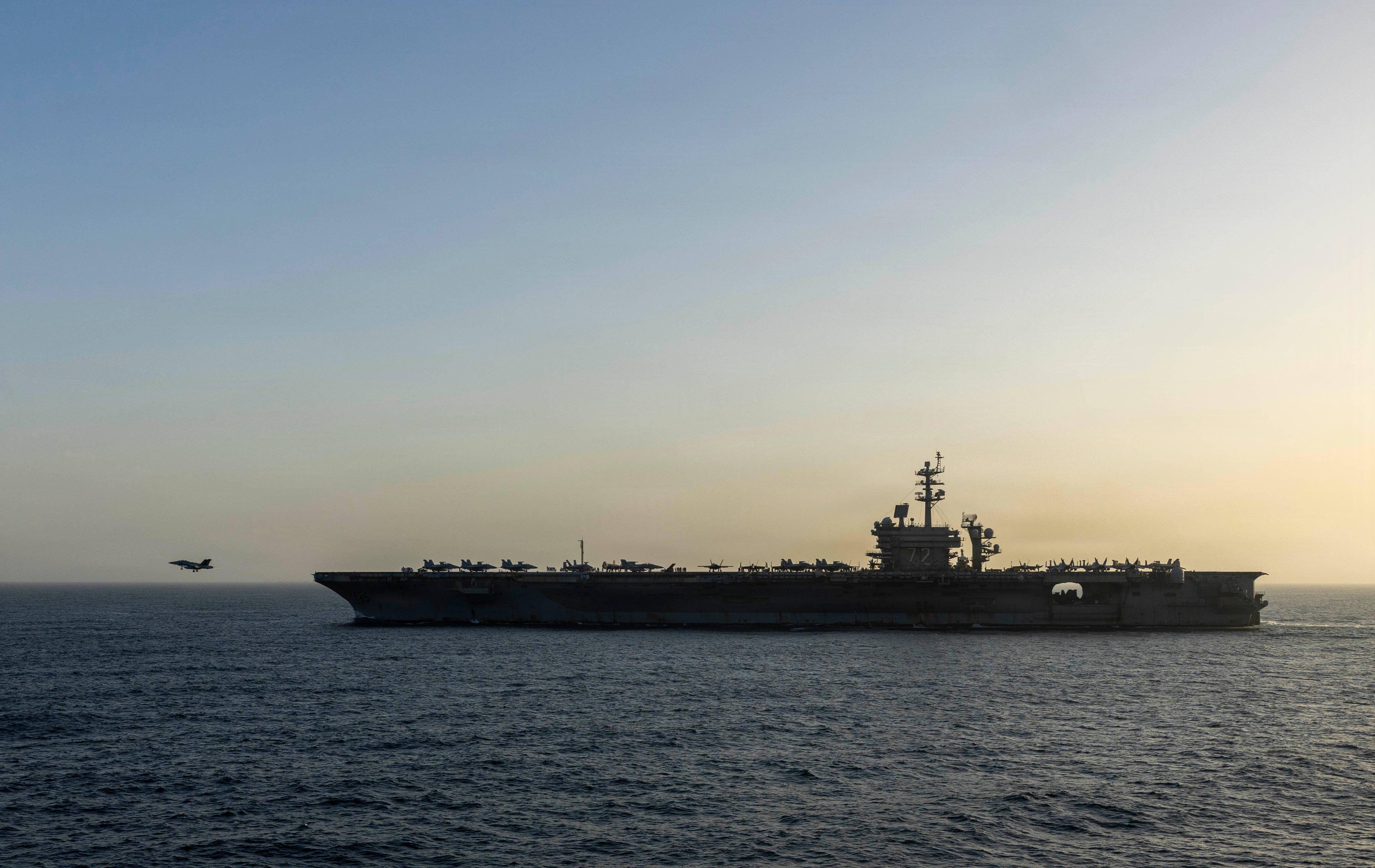 The USS Abraham Lincoln was moved from the South China Sea to the Middle East before the conflict began