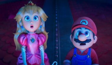 Mario and Peach appear surprised.