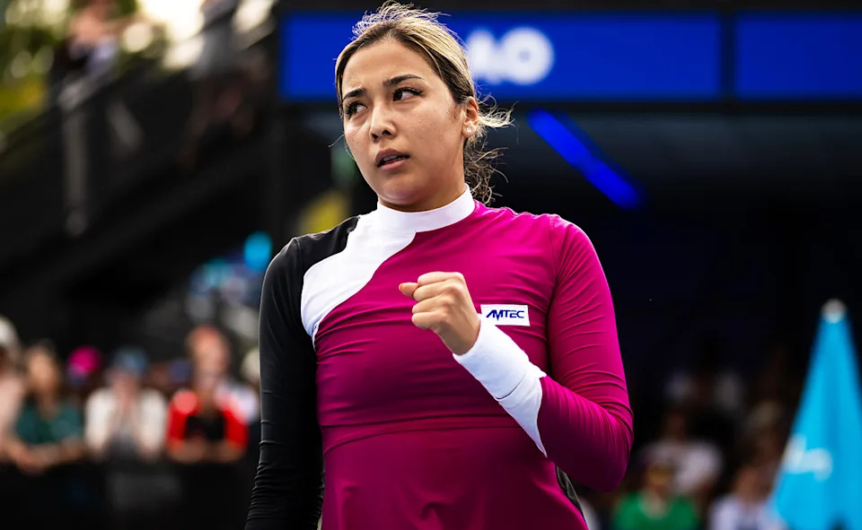 Zarina Diyas, pictured here at the Australian Open in January.