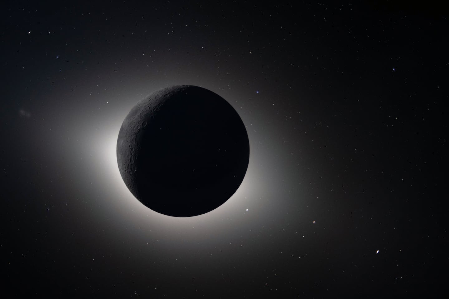 A photo provided by NASA shows a solar eclipse, captured by the Artemis II crew from the Orion Integrity spacecraft during their flyby around the far side of the Moon on Monday evening, April 6, 2026. On the sixth day of the mission, 248,655 miles from Earth, four people Ñ NASA astronauts Reid Wiseman, Victor Glover and Christina Koch, and Canadian Space Agency astronaut Jeremy Hansen Ñ ventured farther from home than any human being who has ever lived. 