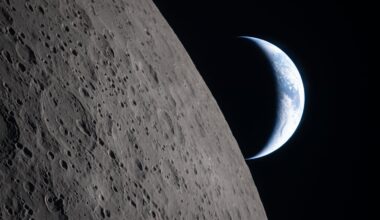 In this image provided by NASA, the Artemis II crew captured this view as the Earth sets behind the Moon during a lunar flyby, Monday, April 6, 2026. NASA via AP)
