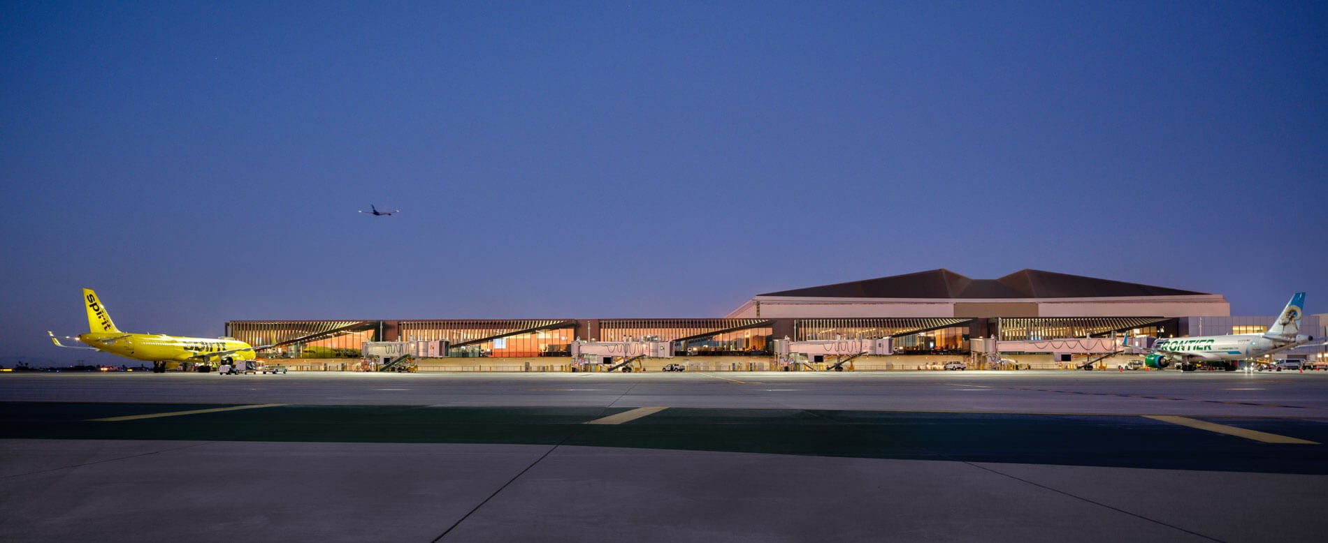 a view of the new LAX terminal from afar