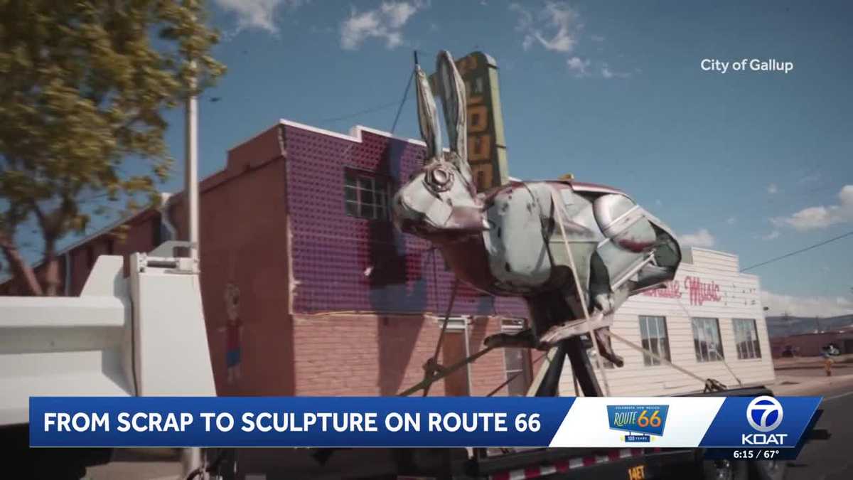 Gallup artist creates massive jackrabbit sculpture from salvaged car