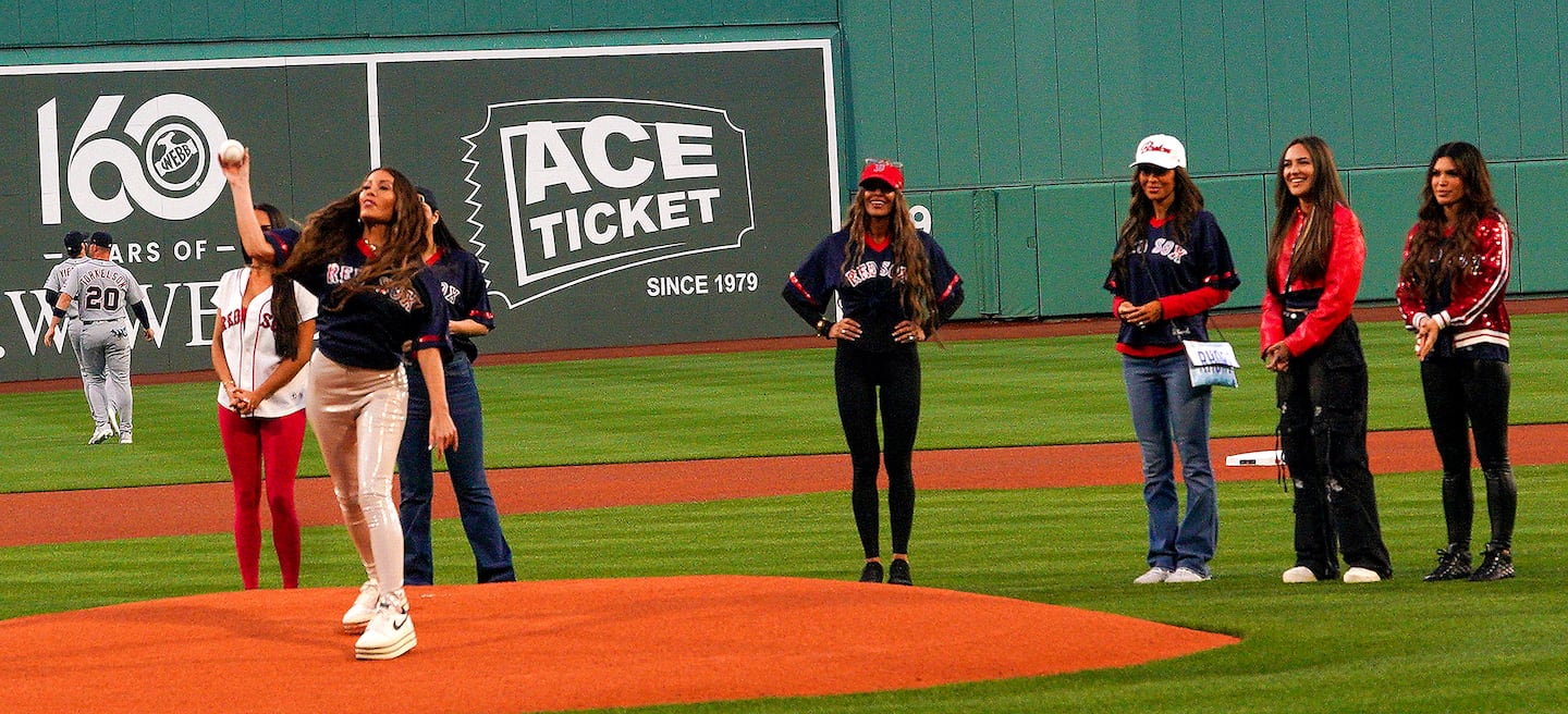 "The Real Housewives of Rhode Island" cast took the field during Bravo Night at Fenway Park on Friday, with Alicia Carmody tapped to throw out the first pitch.