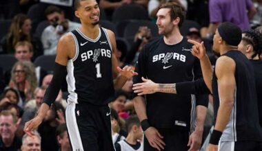 Wembanyama suffers left rib contusion vs 76ers, his status for last 3 regular-season games unknown