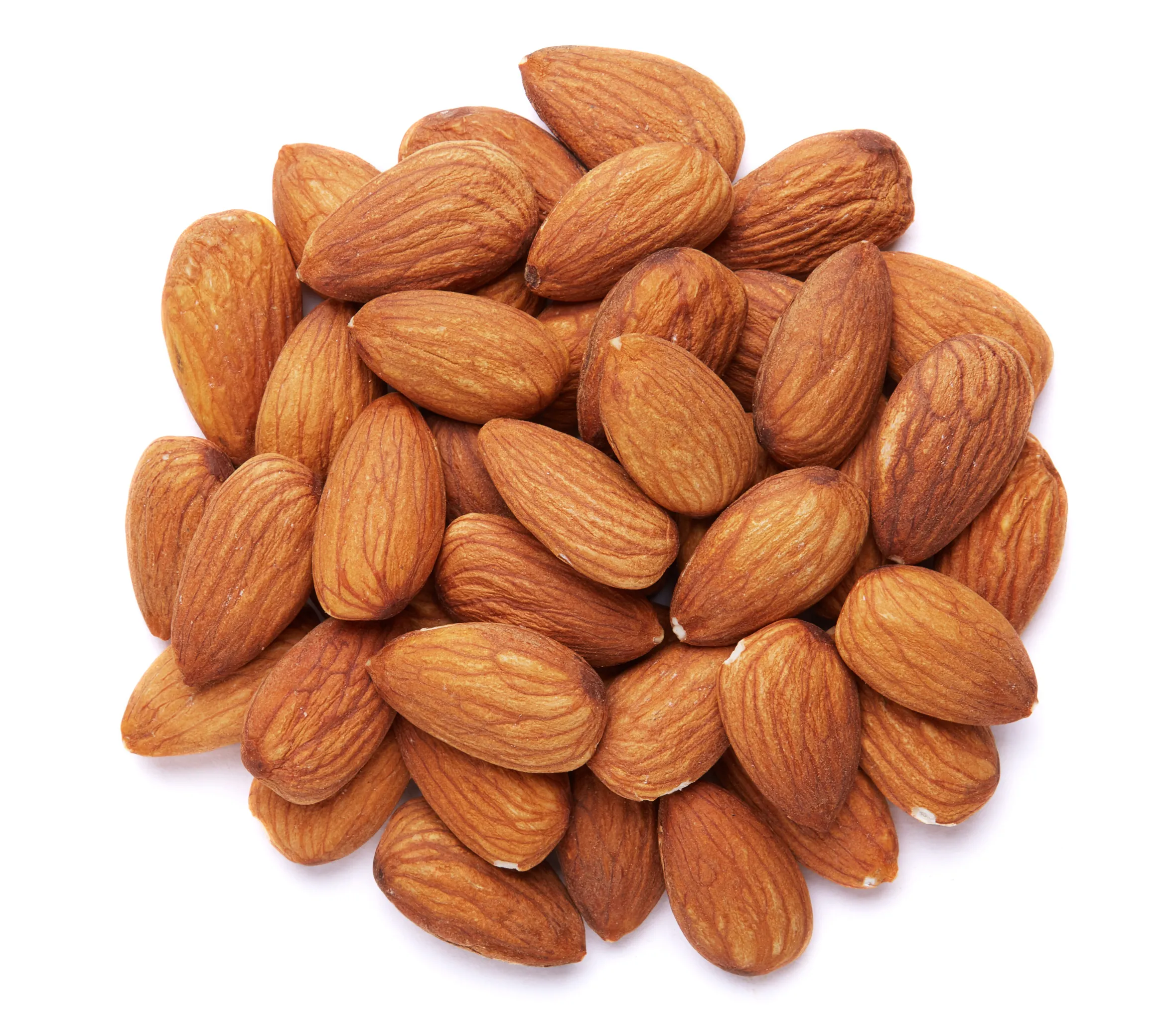 Almond nuts isolated on white background