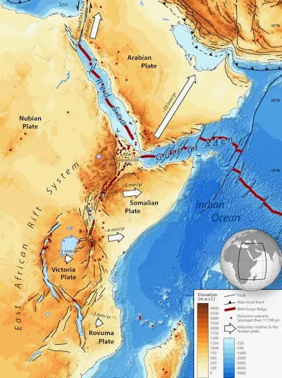 A map of the East African Rift Valley