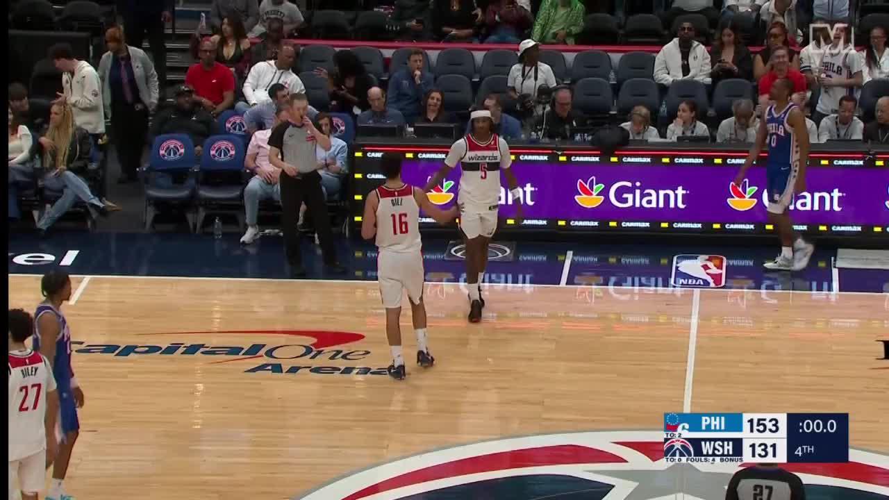 Paul George scores 39 points in the 76ers' 153-151 win over the Wizards