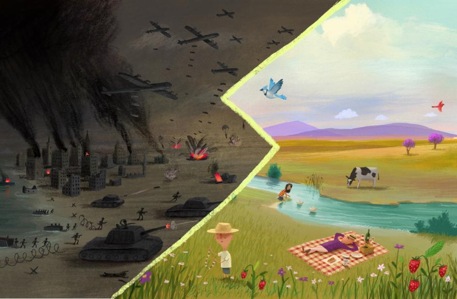 Peace and War Illustration