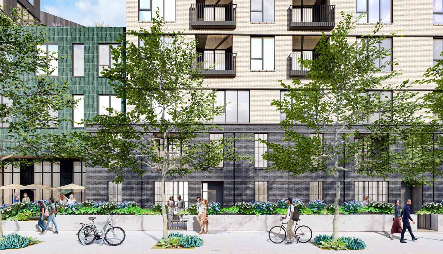 6230 Claremont Avenue sidewalk view, rendering by BDE Architecture