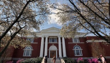 The exterior of Hamilton-Smith Hall on the campus of the University of New Hampshire.