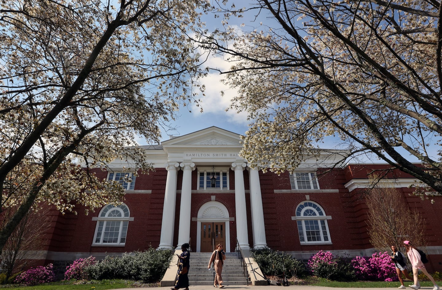 The exterior of Hamilton-Smith Hall on the campus of the University of New Hampshire.