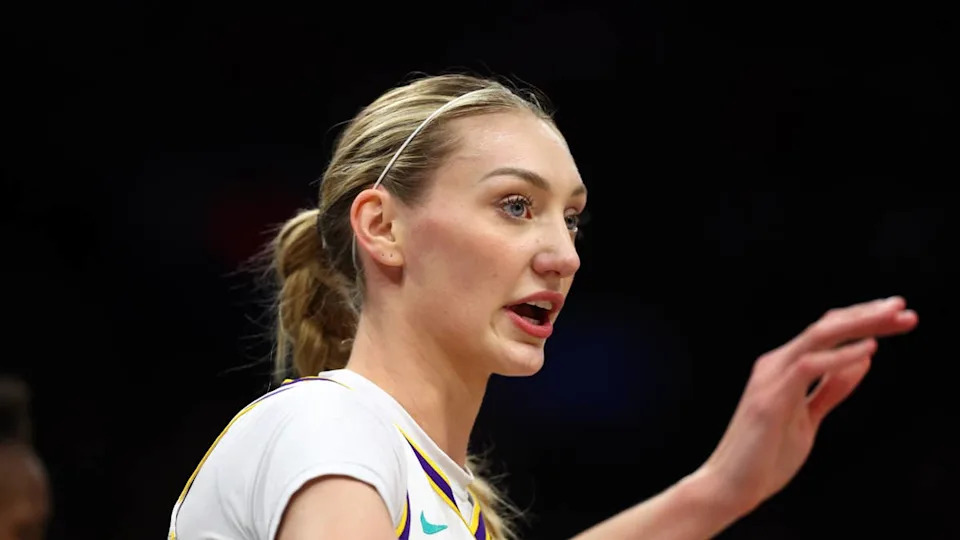 Sep 9, 2025; Phoenix, Arizona, USA; <a class="link " href="https://sports.yahoo.com/wnba/teams/los-angeles/" data-i13n="sec:content-canvas;subsec:anchor_text;elm:context_link" data-ylk="slk:Los Angeles Sparks;sec:content-canvas;subsec:anchor_text;elm:context_link;itc:0" data-yga="{"yLinkElement":"context_link","yModuleName":"content-canvas","yLinkText":"Los Angeles Sparks","ySubModuleName":"anchor_text","yHasCommerce":false}">Los Angeles Sparks</a> forward Cameron Brink (22) against the <a class="link " href="https://sports.yahoo.com/wnba/teams/phoenix/" data-i13n="sec:content-canvas;subsec:anchor_text;elm:context_link" data-ylk="slk:Phoenix Mercury;sec:content-canvas;subsec:anchor_text;elm:context_link;itc:0" data-yga="{"yLinkElement":"context_link","yModuleName":"content-canvas","yLinkText":"Phoenix Mercury","ySubModuleName":"anchor_text","yHasCommerce":false}">Phoenix Mercury</a> during a WNBA game at PHX Arena. Mandatory Credit: Mark J. Rebilas-Imagn Images© Mark J&period; Rebilas-Imagn Images&period;