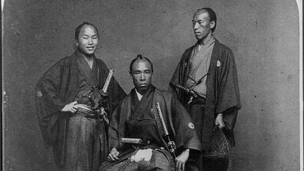 Tateishi Onojiro standing on the far left. Photo courtesy Library of Congress. {p}{/p}
