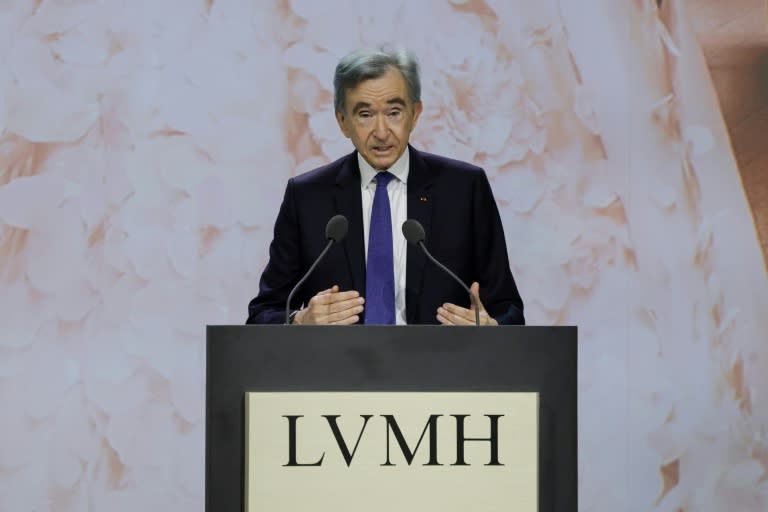 All of Bernard Arnault's five children addressed the LVMH shareholders' meeting in Paris on Thursday (Ludovic MARIN)