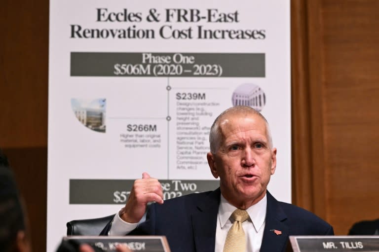Republican Senator Thom Tillis had vowed to block Federal Reserve appointments until a probe into chairman Jerome Powell involving renovation costs is resolved (Mandel NGAN)