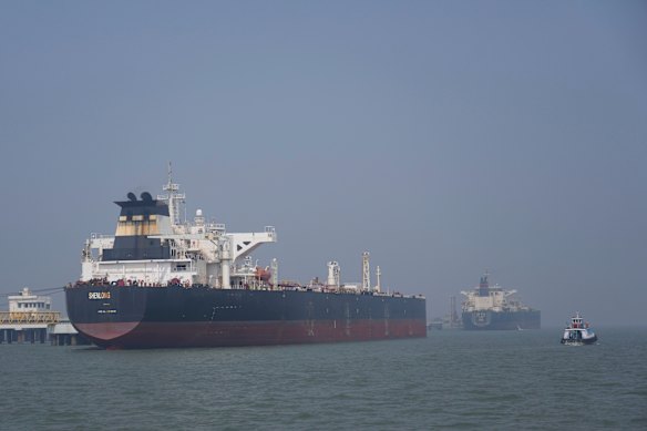 The price of Brent Crude, the international standard, is surging again after Trump’s vow to blockade the crucial Strait of Hormuz.