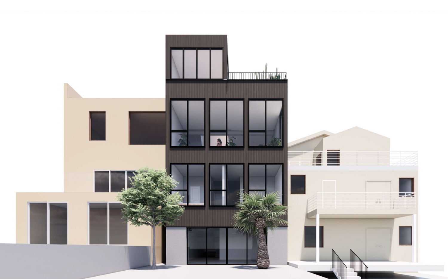 871 De Haro Street rear view, rendering by Offline Office