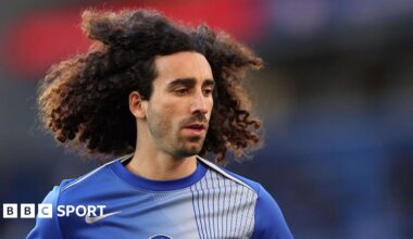 Marc Cucurella warming up