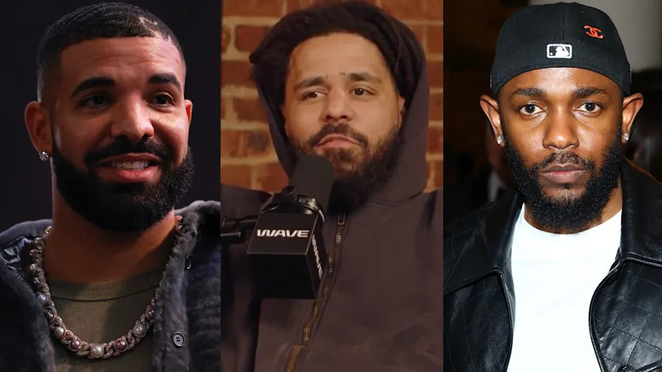 (L-R) Drake, J. Cole and Kendrick Lamar.