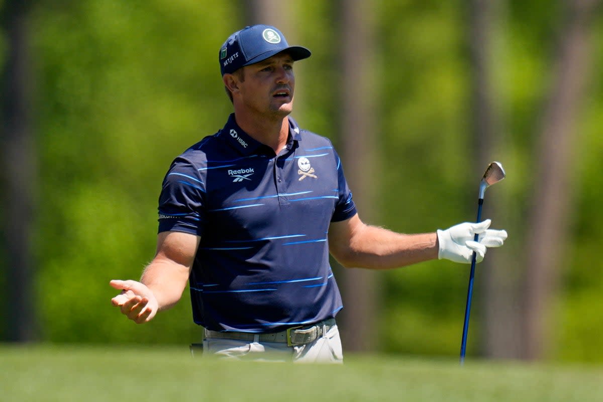 Bryson DeChambeau struggled in round one at the Masters (AP)