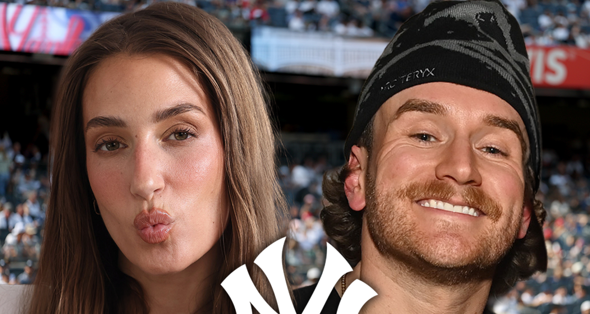 Amanda Batula & West Wilson Kiss at Yankees Game