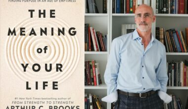 The cover of "The Meaning of Your Life" and author Arthur Brooks. (Courtesy of Penguin Random House and Jenny Sherman)