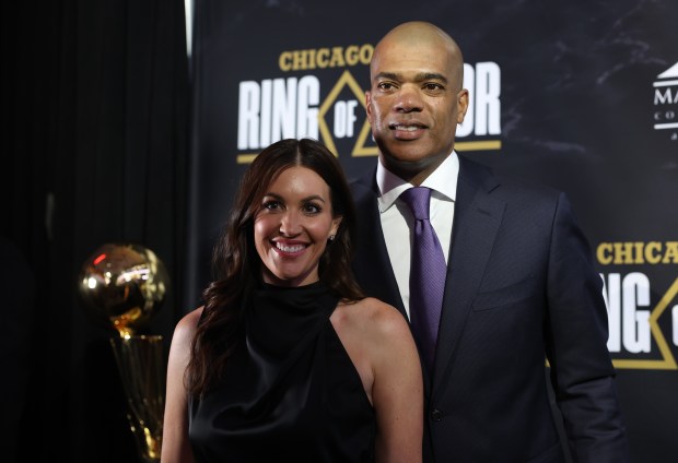Bulls general manager Marc Eversley poses during the team's inaugural Ring of Honor gala Jan. 11, 2024, at the United Center. (John J. Kim/Chicago Tribune)