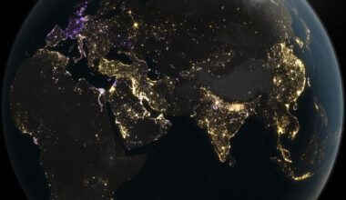 Earth lit up at night