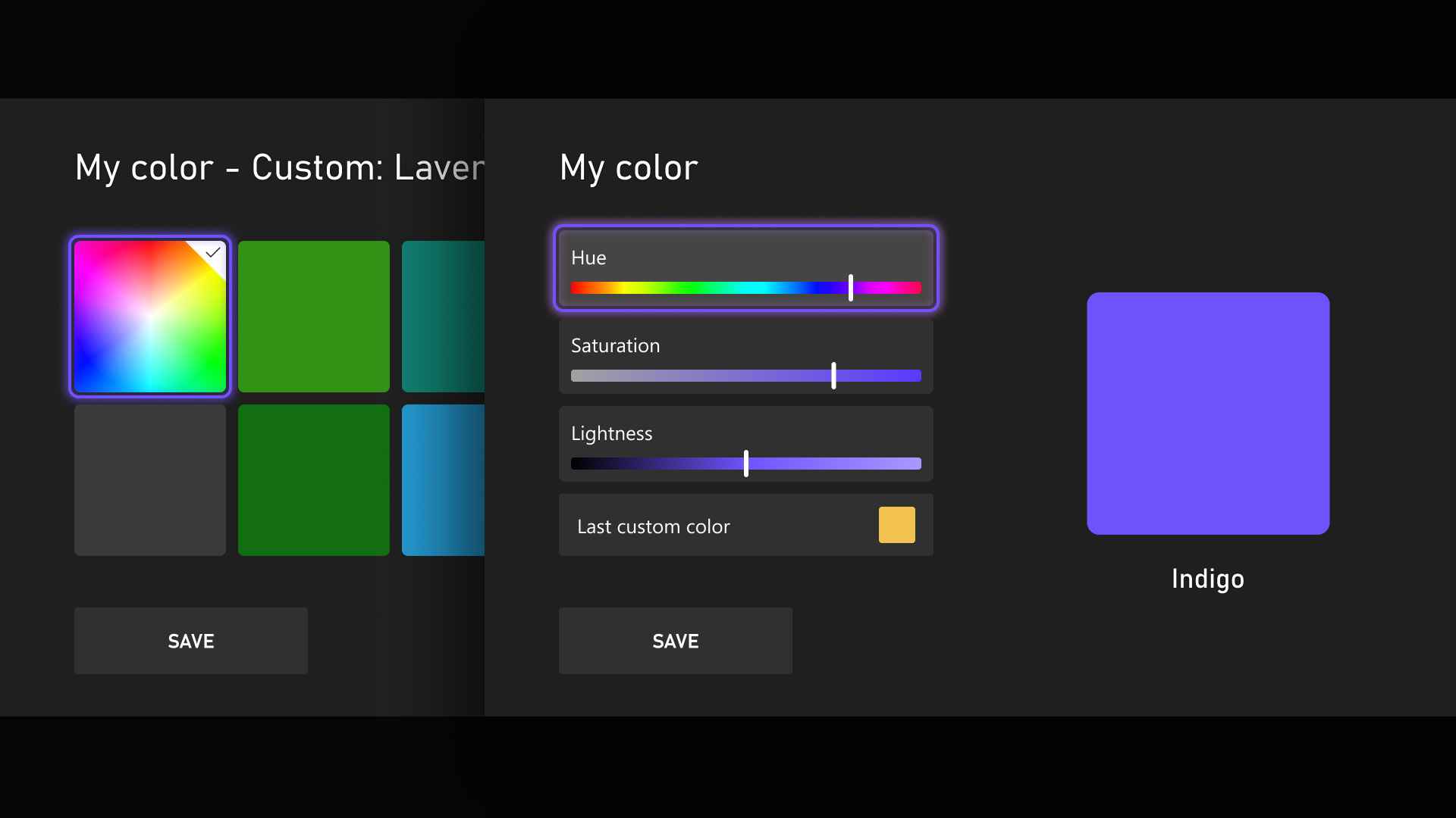 Custom Color Asset