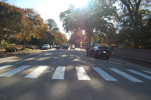 This is the section of Richmond Road where Colonial Williamsburg's top executive struck a student in October 2023. (Virginia State Police)