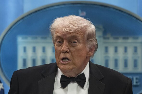 US President Donald Trump speaks in Washington D.C